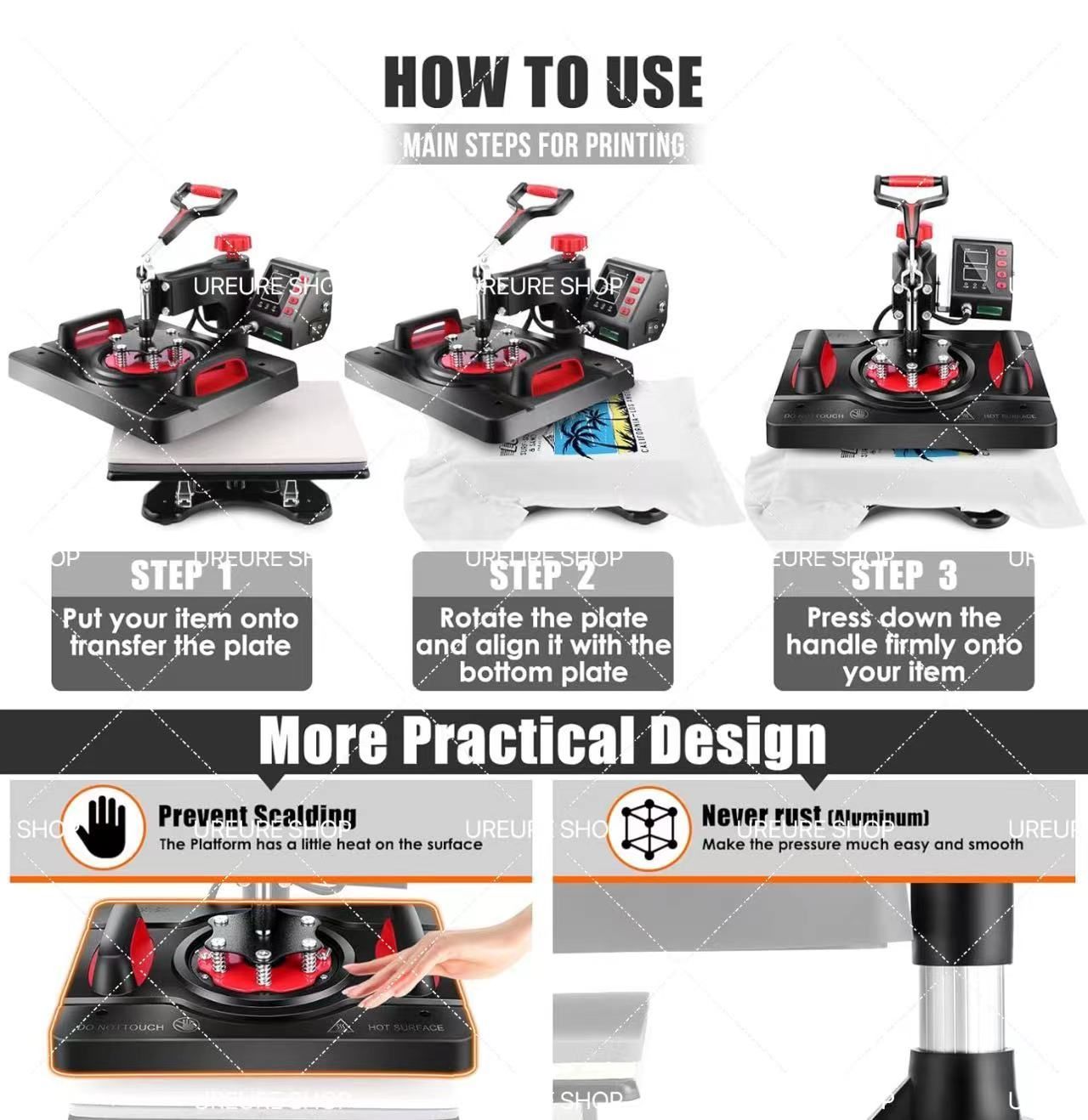 プレス機 8イン1ヒートプレス機 熱転写プレス スイングアウェイ 多機能