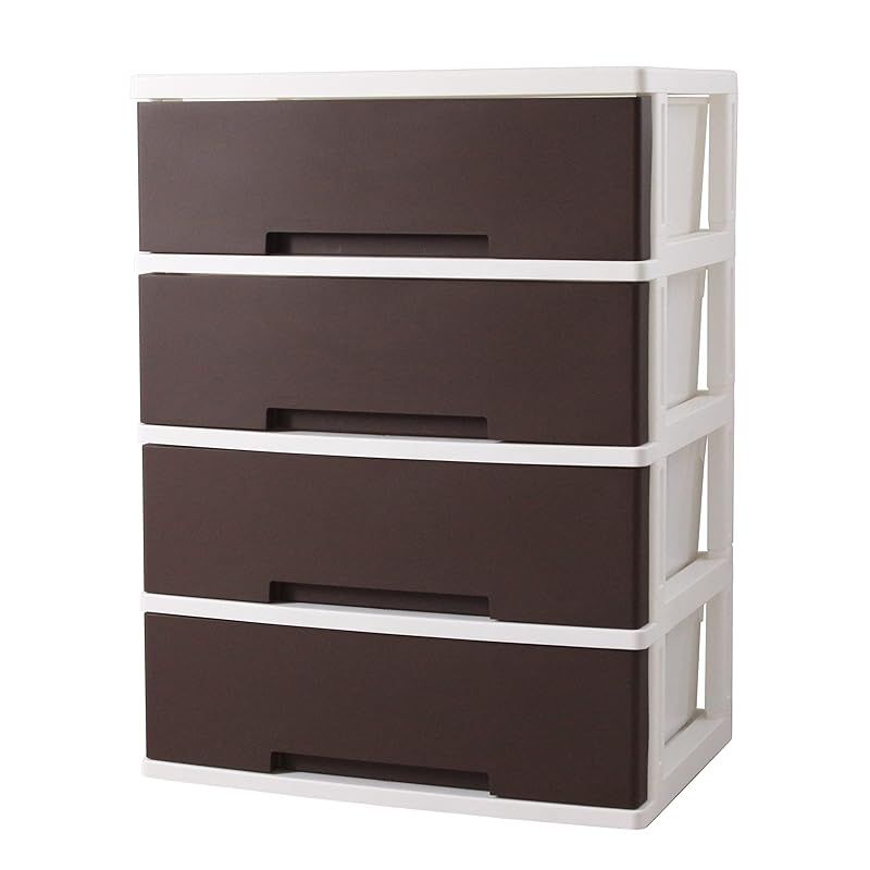 ILC ニューライフワイド収納チェスト 4段 ブラウン W60×D40×H81.5cm 1