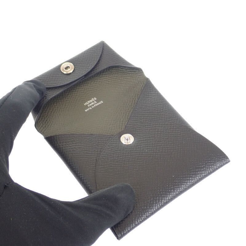 美品『エルメス』バスティア ヴォーエプソン ノワール ブラック ケース HERMES】バスティア ヴェルソ コインケース ヴォーエプソン