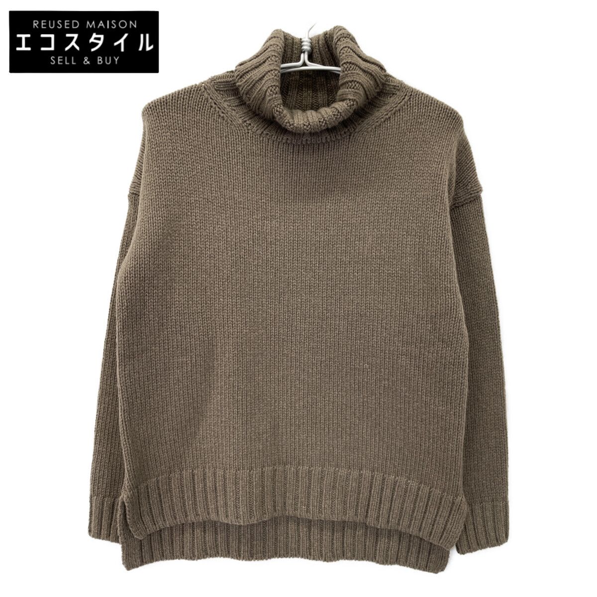 SLOANE スローン 25AW sl3w-063 ﾌﾞﾗｳﾝ 3G ｼﾞｰﾛﾝﾗﾑ×ｶｼﾐﾔ ﾄﾞﾛｯﾌﾟｼｮﾙﾀﾞｰ ﾆｯﾄ ﾌﾟﾙｵｰﾊﾞｰ 38