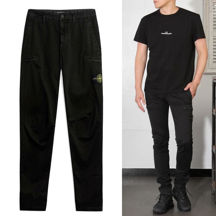 12 STONE ISLAND ストーンアイランド 7315321L1 V0129 ブラック カーゴ 