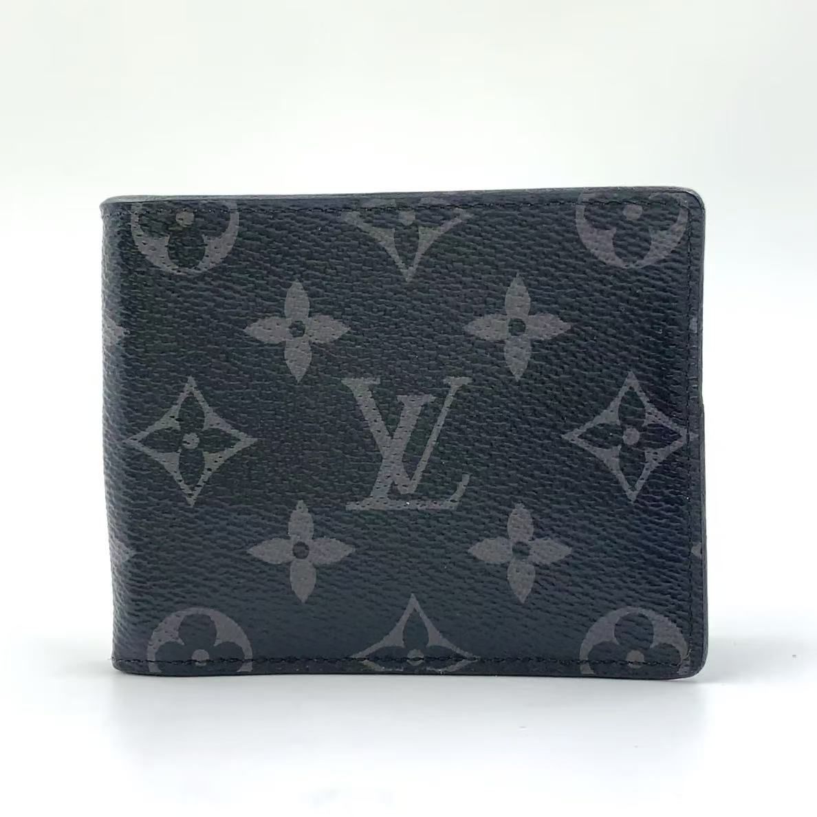 LOUIS VUITTON ポルトフォイユ パンス モノグラムエクリプス モノグラムエクリプス PVC ブラック 二つ折り財布 シルバー M62480