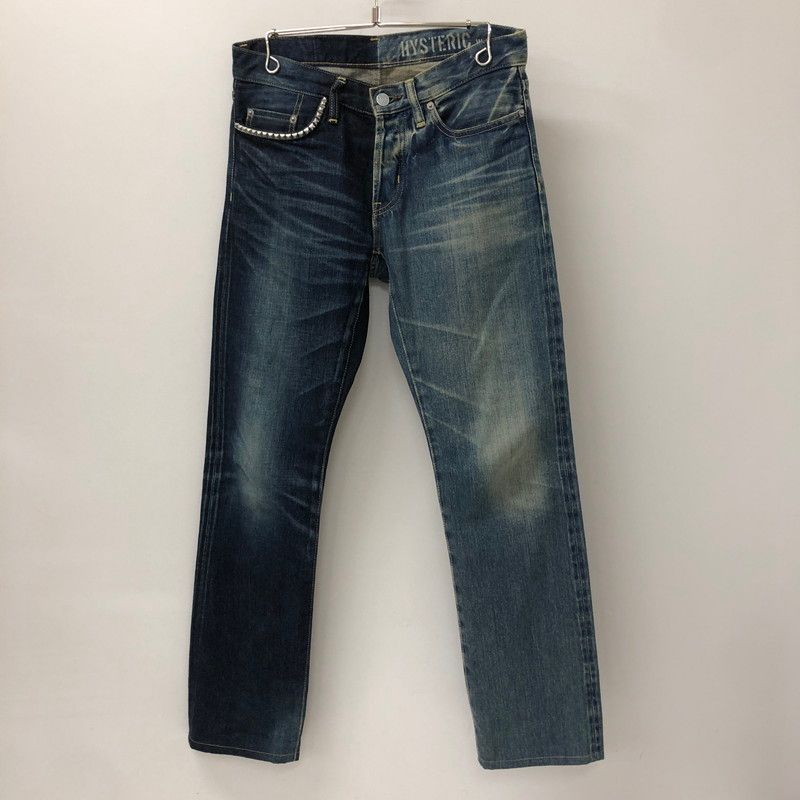 HYSTERIC GLAMOUR ヒステリックグラマー HRLR加工 スリムストレート デニムパンツ 0241AP12 ボトムス アシンメトリー 151-250131-kk-18-tei