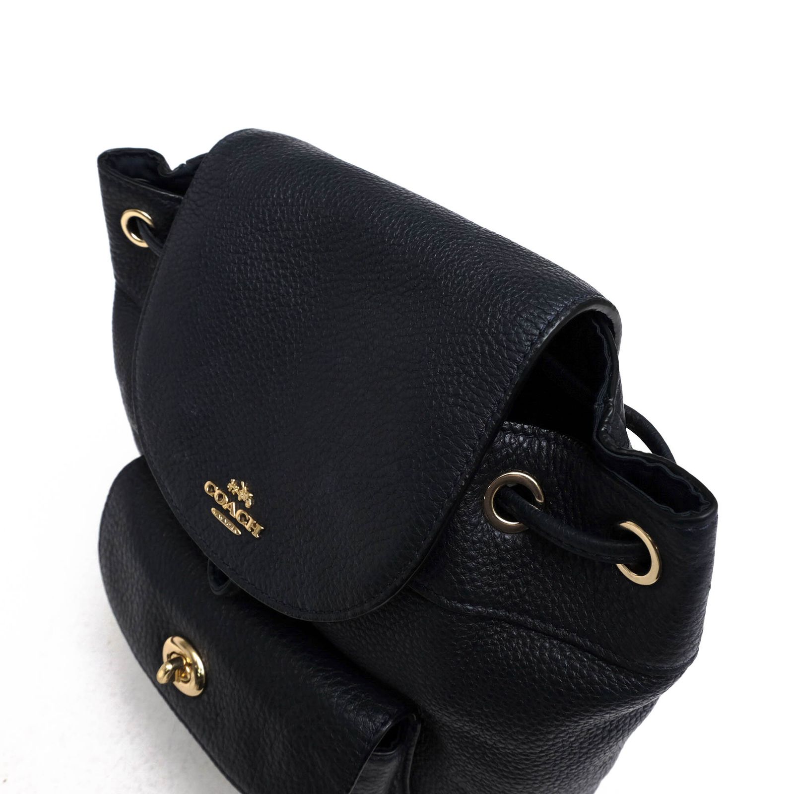 中古】COACH(コーチ) ペブルド レザー ビリー ミニ バックパック