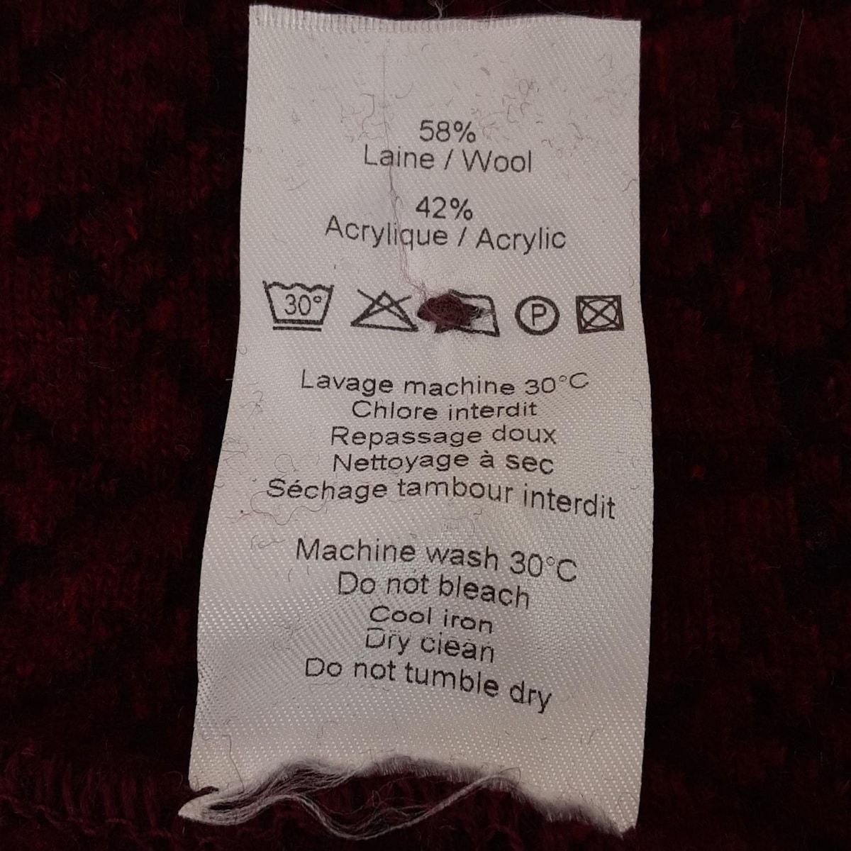 CATHERINE ANDRE カトリーヌアンドレ ブルゾン サイズM レディース - ボルドー×黒×マルチ 長袖 ドルマンスリーブ 秋 冬 GULLKHAN_COM