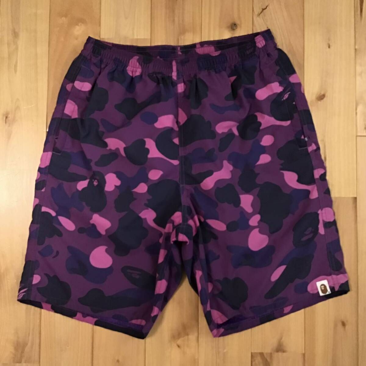 Purple camo ビーチ ショーツ Mサイズ a bathing ape BAPE nylon