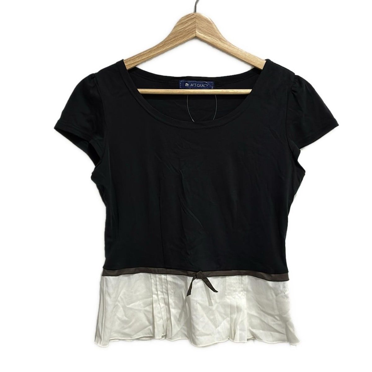 タグ付き新品エムズグレイシー半袖カットソーサイズ38 M'S GRACY エムズグレイシー Tシャツ カットソー 香水モチーフ