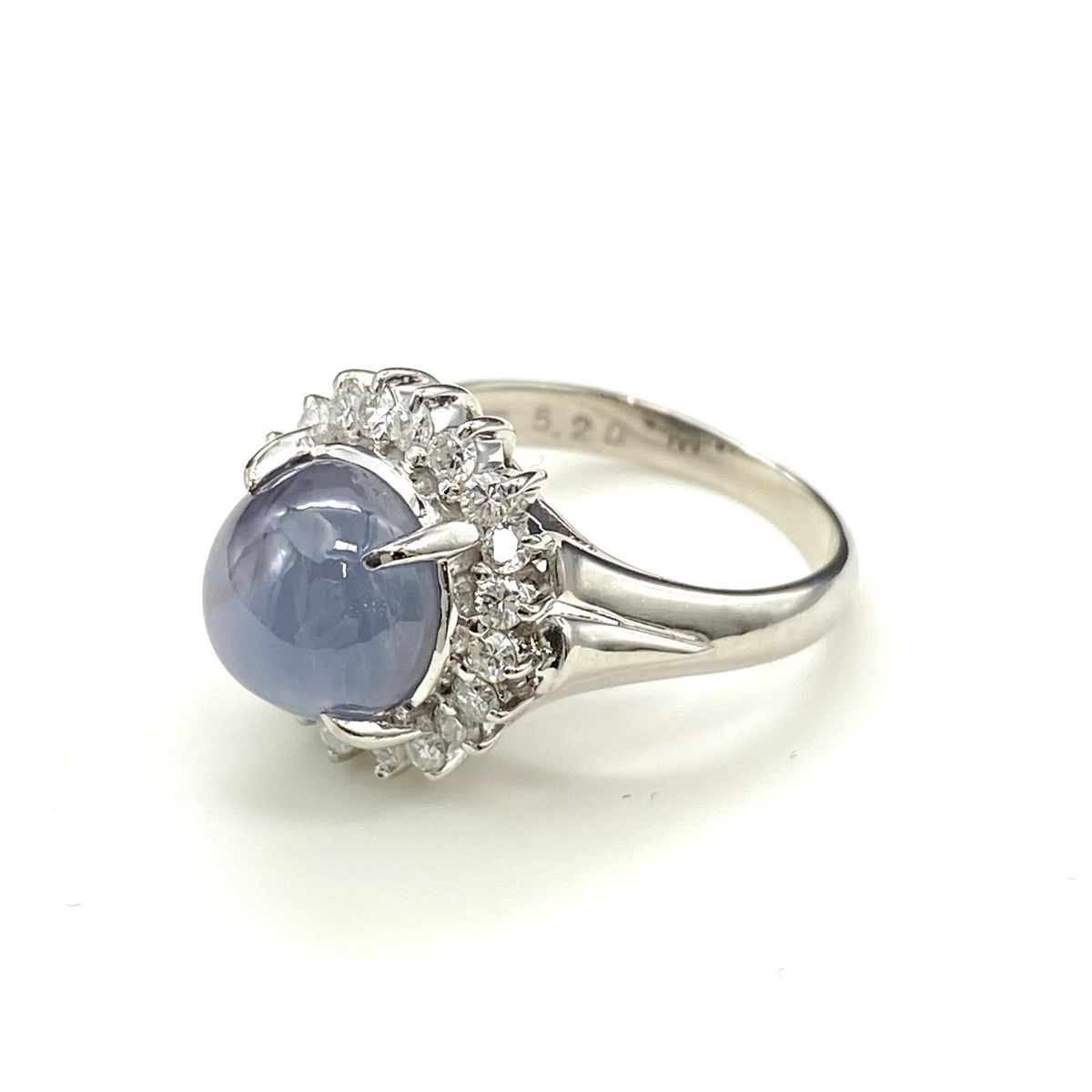 スターサファイア デザインリング プラチナ 指輪 メレダイヤ リング 8号 Pt900 ダイヤモンド スターサファイア レディース