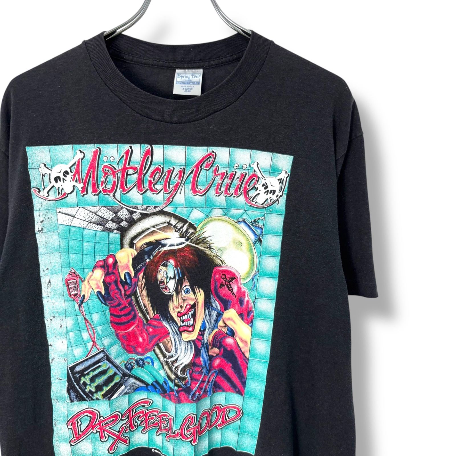 Rare】 80s MOTLEY CRUE DR FEELGOOD Band T-Shirt 【XL】 80年代 