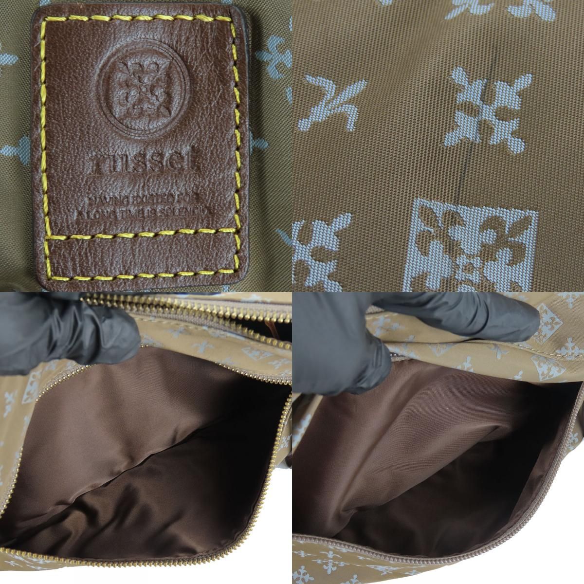 中古 ラシット ショルダーバッグ ナイロン レザー ブラウン ライト  