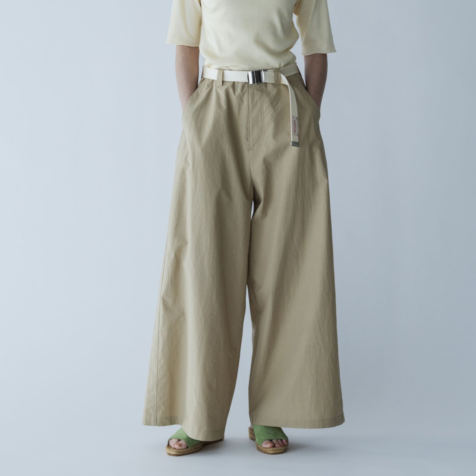 5月下旬発送予定 MEYAME メヤメ SIDE LINE WIDE PANTS CHINO BEIGE サイドラインワイドパンツ