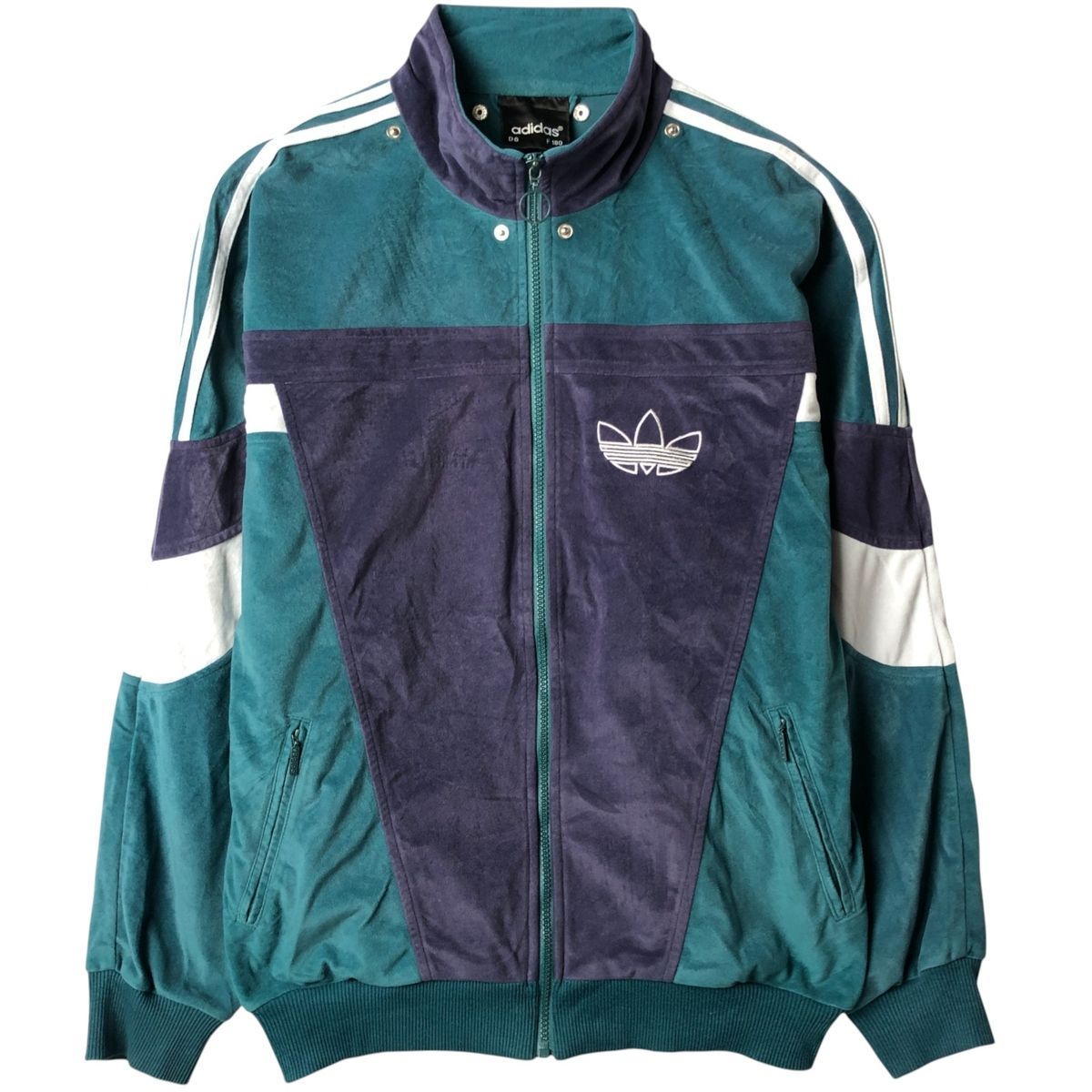 古着 90年代 アディダス adidas ベロアジャージ バックロゴ トラックジャケット メンズM相当 ヴィンテージ|eaa588721