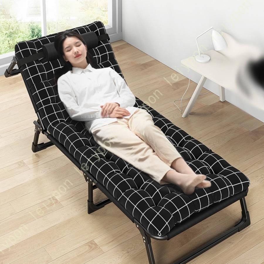 折りたたみベッド シングル コンパクト リクライニング 簡易ベッド 耐荷重160kg 折り畳み ベッド 三つ折り 枕つき 調節 おしゃれ ポータブル 6脚サポートCYB763売れ筋商品