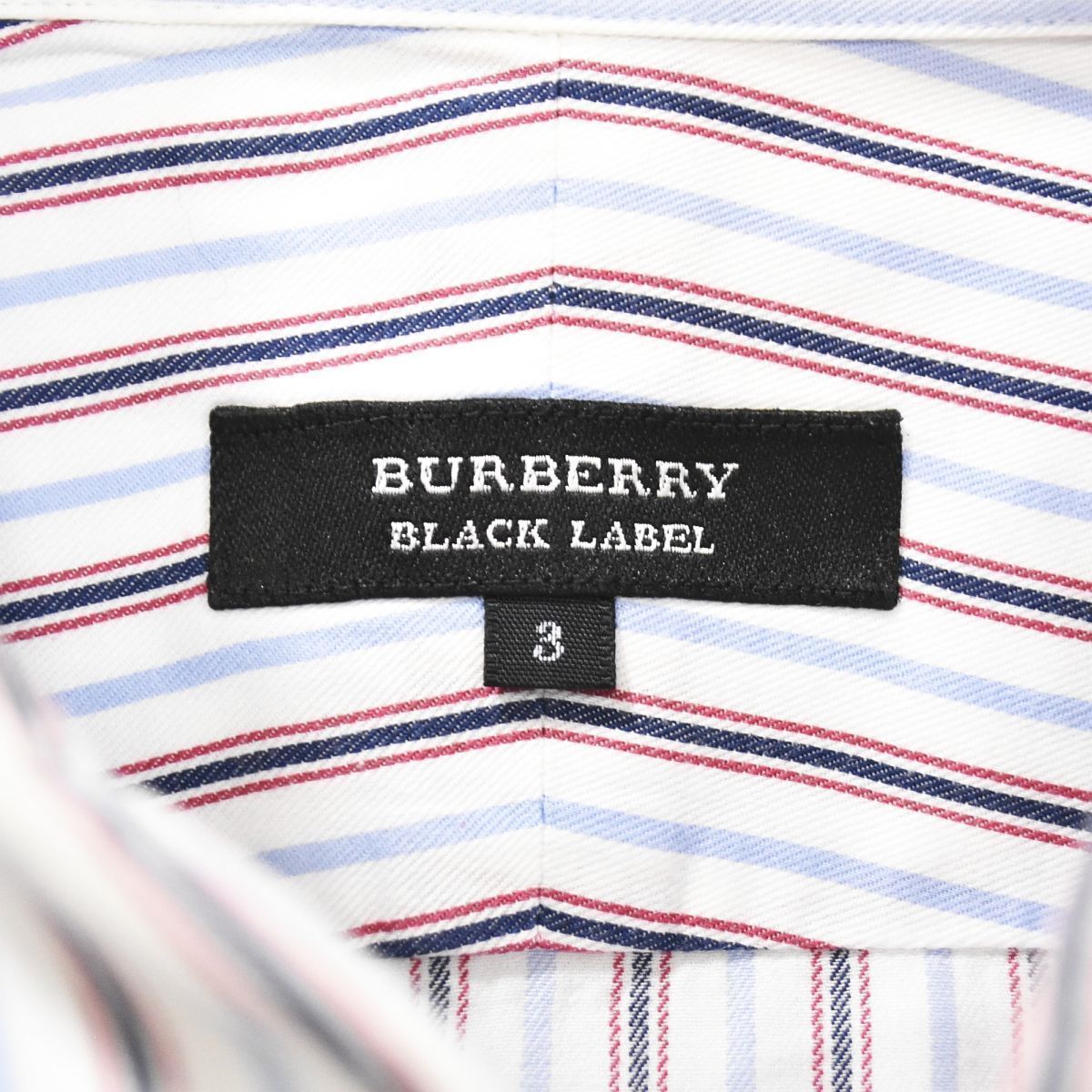 バーバリーブラックレーベル ホースロゴ ノバストライプ シャツ ボタンダウン M BURBERRY BLACK LABEL バーバリーブラックレーベル ボタンダウン