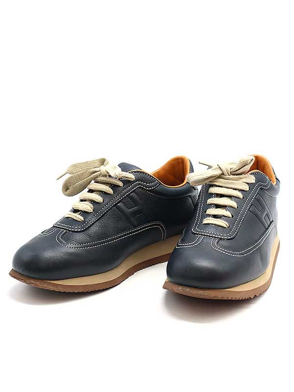 HERMES エルメス クイック ローカットレザースニーカー ネイビー 37 HERMES エルメス クイック ローカットレザースニーカー ネイビー 37 1