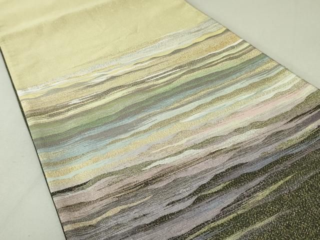 平和屋着物○爪掻き本綴れ 太鼓柄袋帯 霞文 金銀糸 正絹 逸品