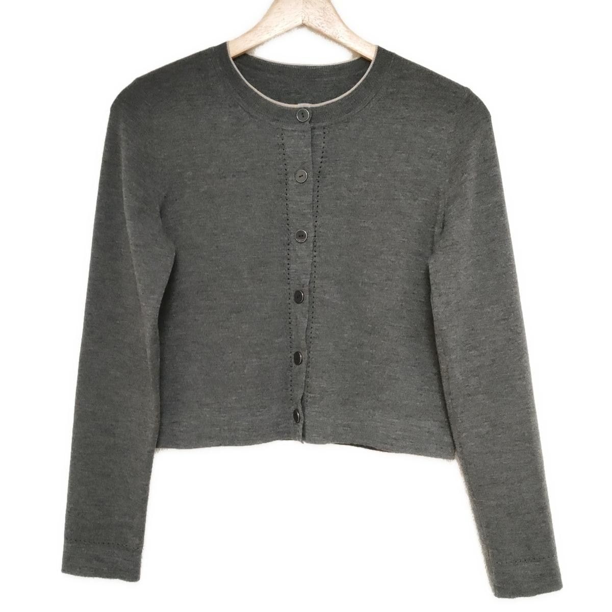FOXEY - FOXEY(フォクシー) カーディガン サイズ38 M レディース - 43915 ダークグレー×ライトグレー 長袖 FOXEY(フォクシー) カーディガン サイズ38 M レディース - 43915