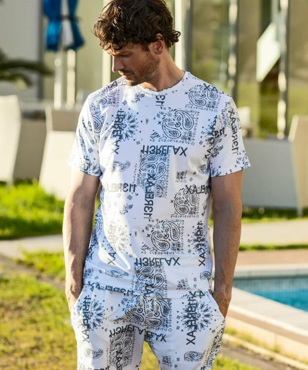 【新品】1PIU1UGUALE3 RELAX ウノピゥウノウグァーレトレ リラックス ペイズリー柄半袖ラッシュガード Tシャツ スポーツ 夏 海 レジャー プール 海水浴 マリンスポーツ ブランド ウノピュウ おし