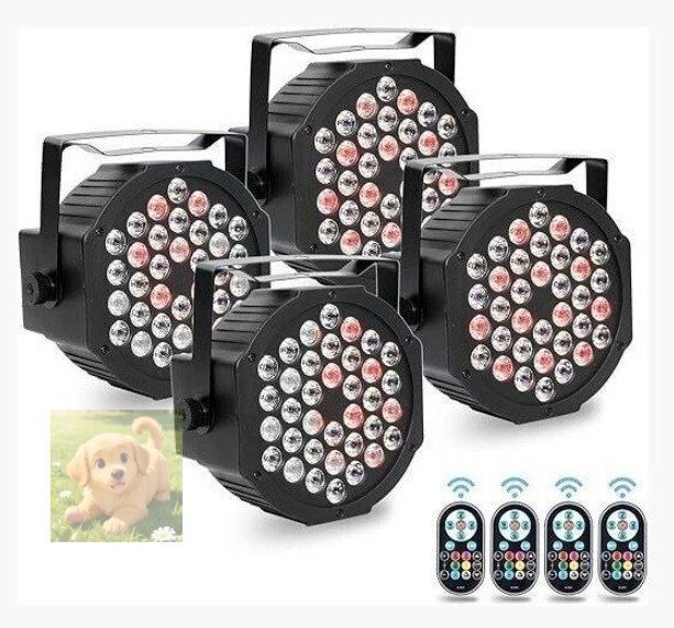 led舞台照明 DMX512 36W LEDライト ステージライト ディスコライト スポットライト リモコン付き 音声起動 自走機能付きステージライト 4枚
