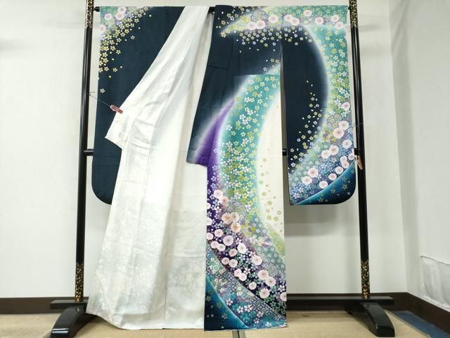 振袖 フルセット6点サイズＬ雪輪舞花文　金彩　正絹 楽天市場】【成人式 振袖 レンタル】RS052 正絹 藤色 紗綾桜に菊フル
