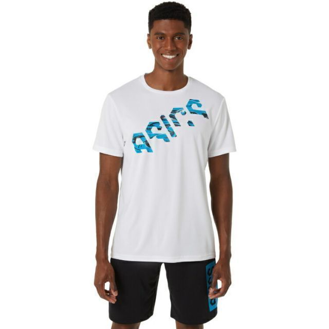 asics アシックス ASICS HEX GRAPHIC DRY SS ブリリアントホワイトXライムゼスト L 2031D819 100 | スポーツ メンズ L ホワイト 白 服 衣類 衣料品ウェア ウェア トップス 半袖シャツ シャツ Tシャツ ポリエ アシックス⁄asicsHEXグラフィック ドライ フーディ フード パーカー