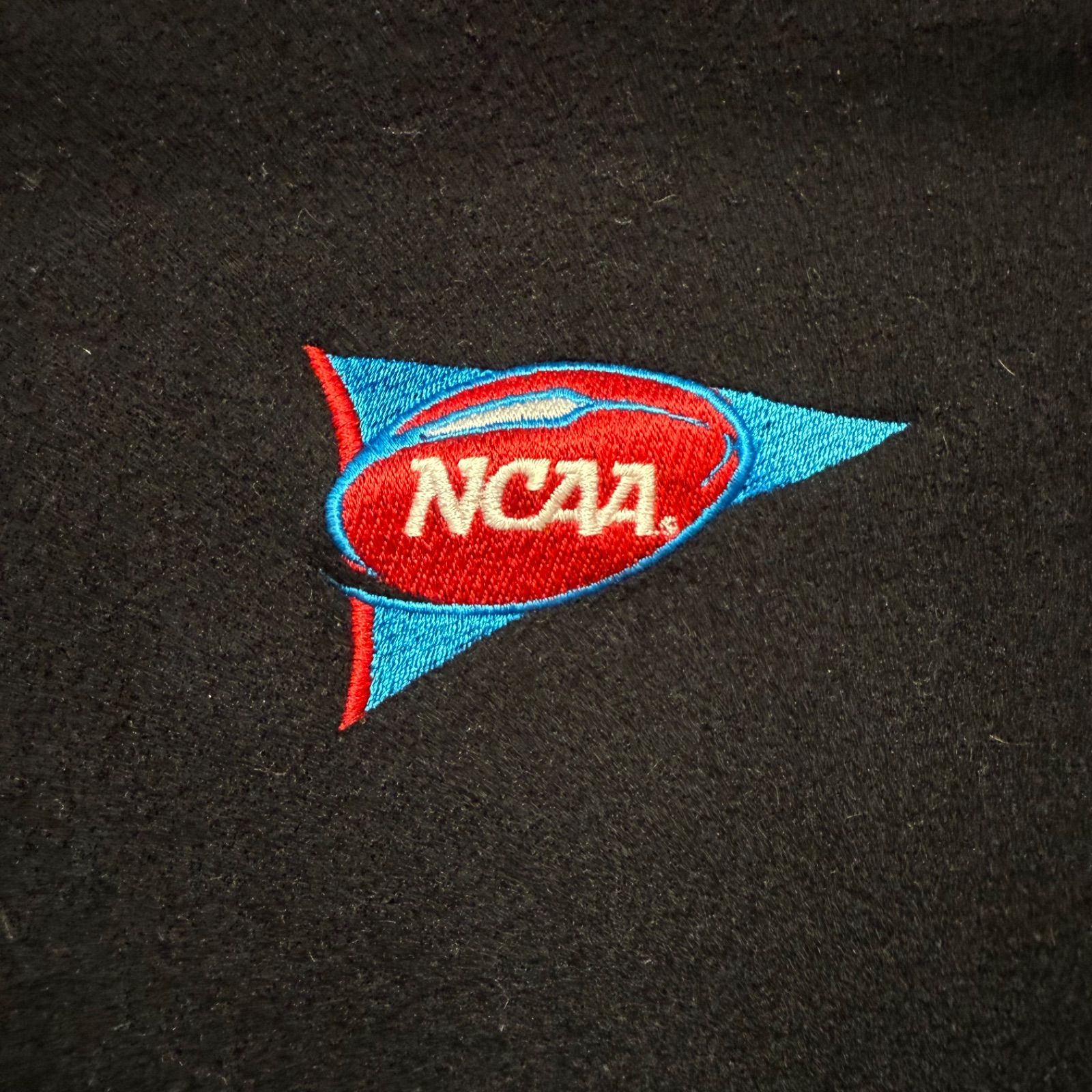NCAA ノースカロライナ大学 ワンポイント刺繍 ブラックウールレザー 