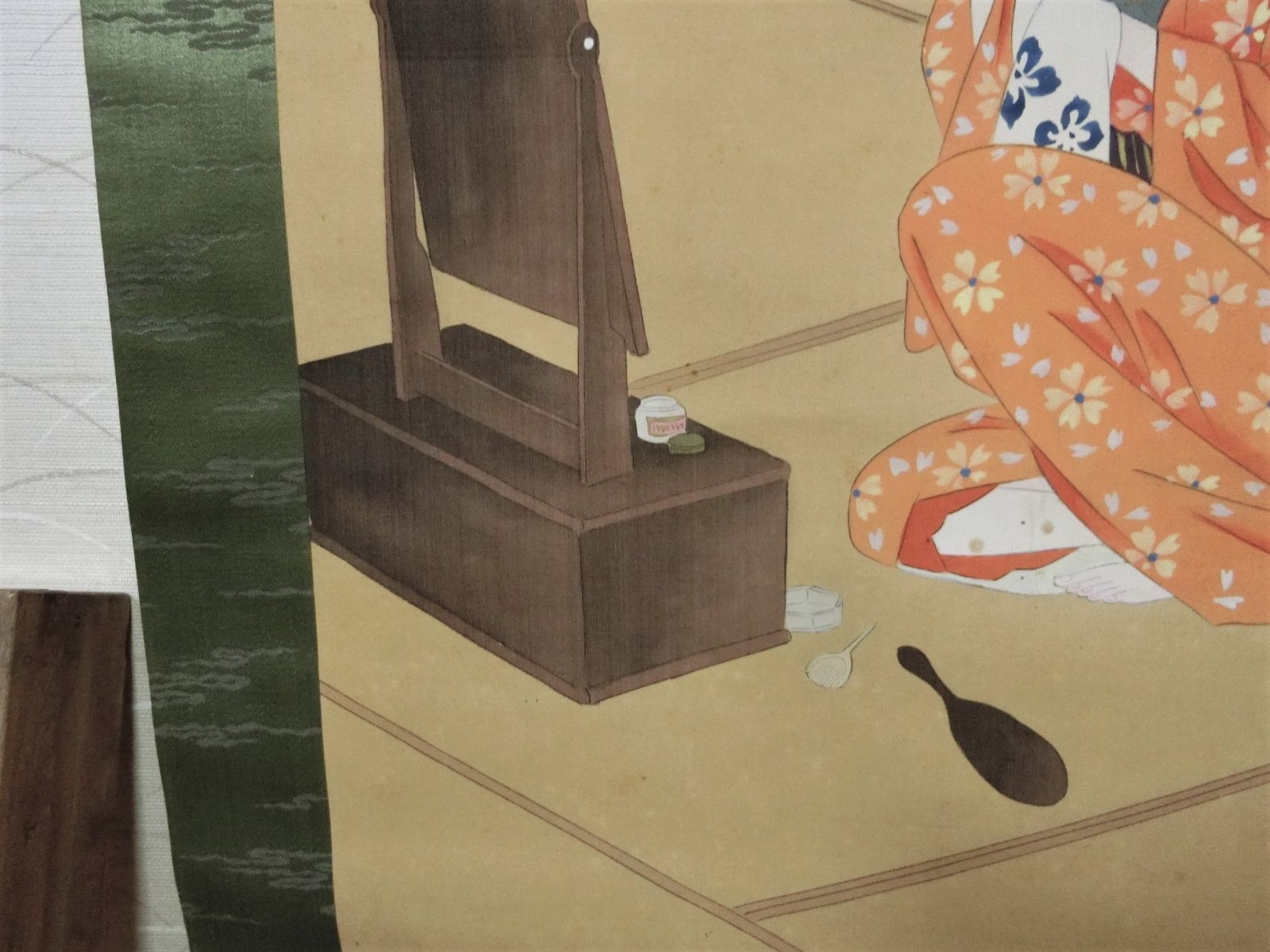 買得！【掛軸　美人画　化粧日本髪着物姿　華堂　共箱 軸　骨董古美術】美術工芸 美人画 化粧日本髪着物姿 華堂 共箱 軸 骨董 掛軸 レトロ - メルカリ