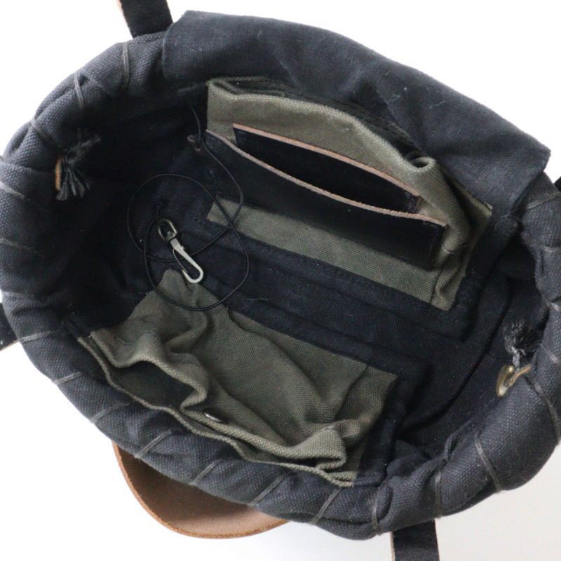 美品 エバゴス ebagos ファー被せ ポケット付き紅籐Xブライドル