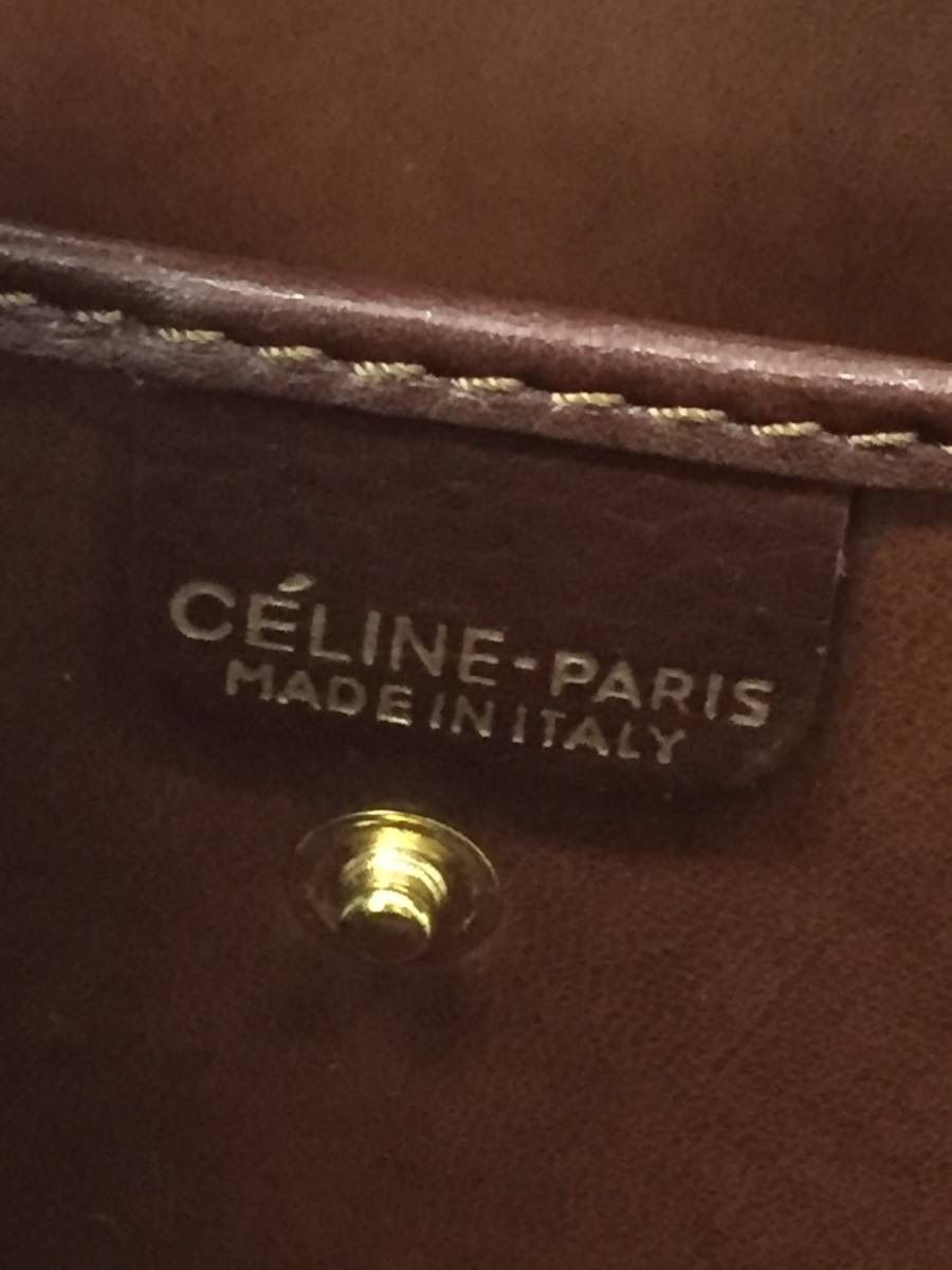 未使用保管　美品　CELINE　セリーヌ　ロゴ　がま口　コインケース　オールド 美品！格安！セリーヌ オールドセリーヌ ブラゾンロゴ レザー