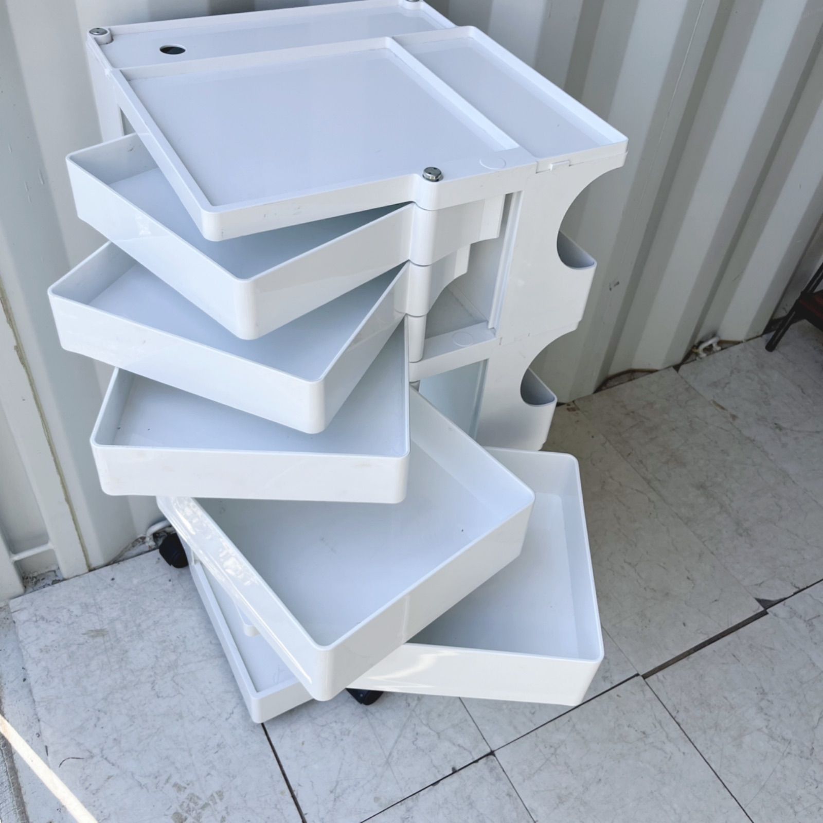 取付無料！B-LINE ボビーワゴン 4段6トレイ ライムグリーンラック