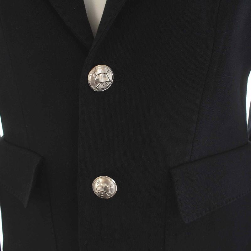 ポロラルフローレン エンブレム 2Bテーラードジャケット ブラック サイズ2 中古・古着通販】POLO RALPH LAUREN (ポロ・ラルフローレン
