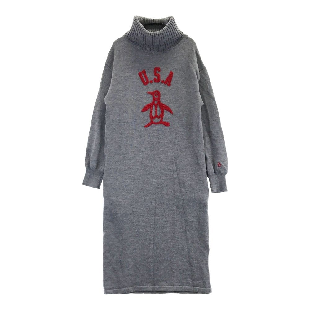 サイズ：M MUNSING WEAR マンシングウェア  タートルネック ウール ニットワンピース  グレー系 [240101477436] ゴルフウェア レディース ストスト サイズ：M MUNSING WEAR マンシングウェア タートルネック