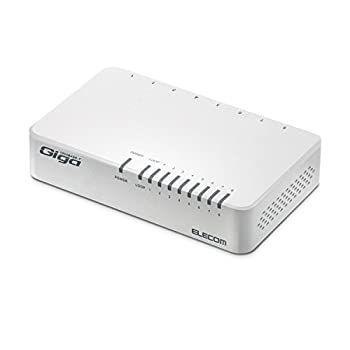 エレコム スイッチングハブ ギガビット対応 8ポート AC電源 EHC-G08PA2-W