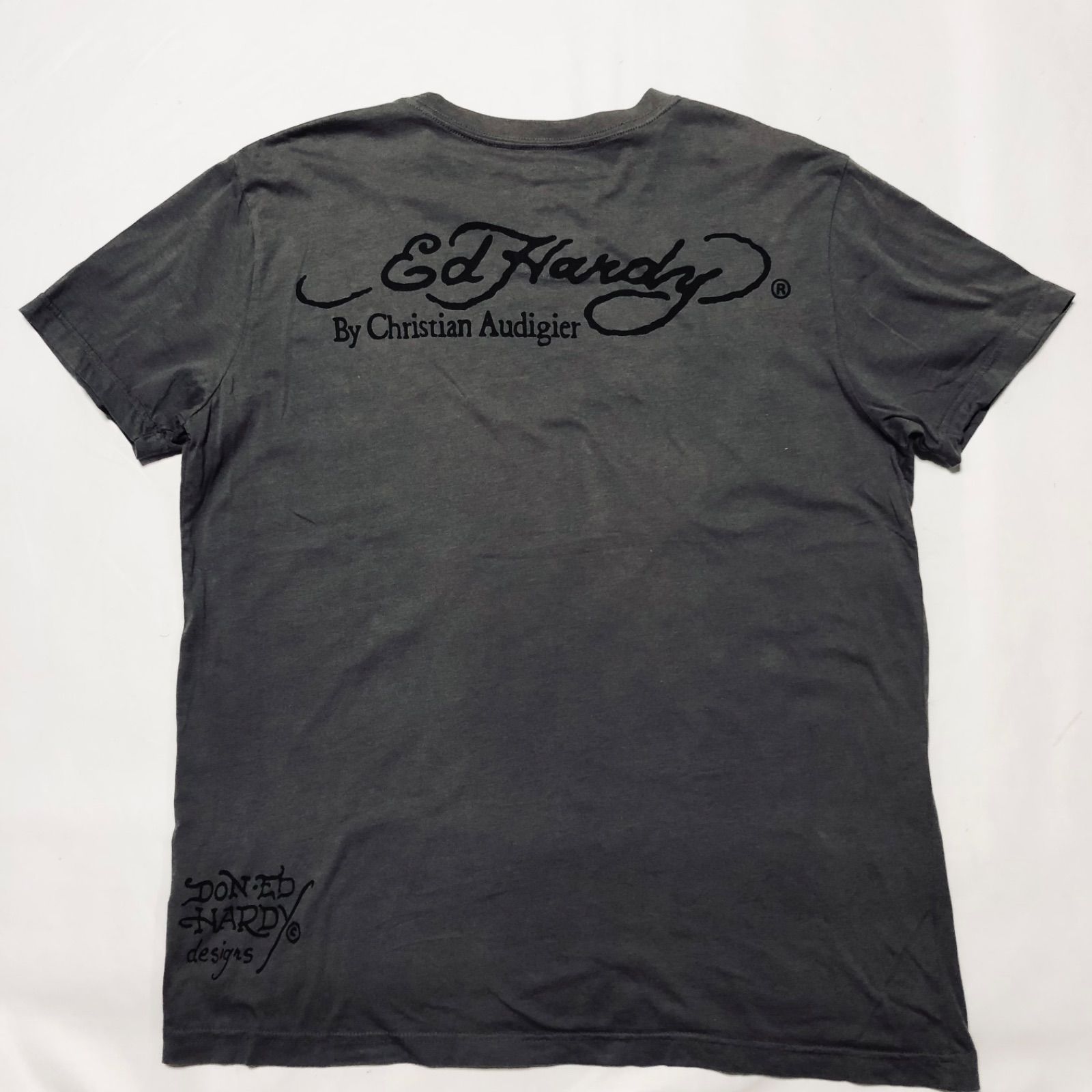 □美品□Ed Hardy エドハーディー Tシャツ 半袖 髑髏と桜 スカル