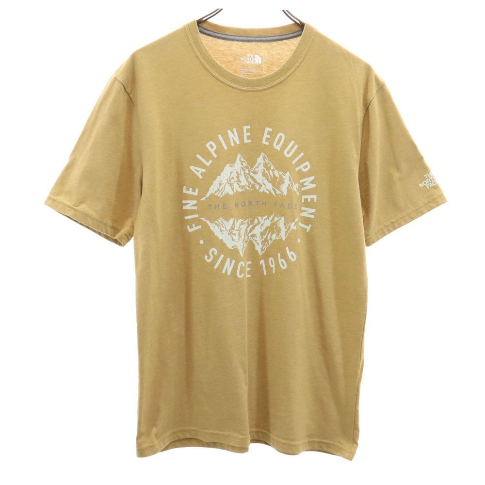 ノースフェイス プリント 半袖 Tシャツ S ベージュ系 THE NORTH FACE メンズ 古着 【240331】 メール便可