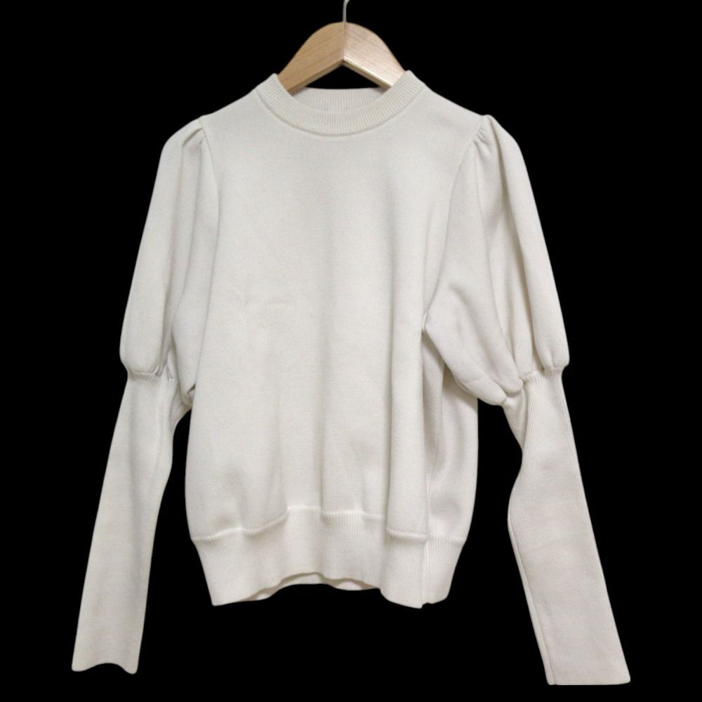 未使用 22AW yori ヨリ ウールブレンド パフスリーブ 長袖 セーター ニットカットソー YR2235-136AW サイズ36 ブラック レディース 古着 中古 未使用 22AW yori ヨリ ウールブレンド パフスリーブ 長袖