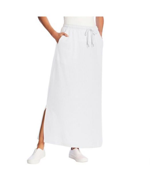 送料無料 ウーマン ウィズイン レディース スカート ボトムス Women s Within Sport Knit Side-Slit Skirt White