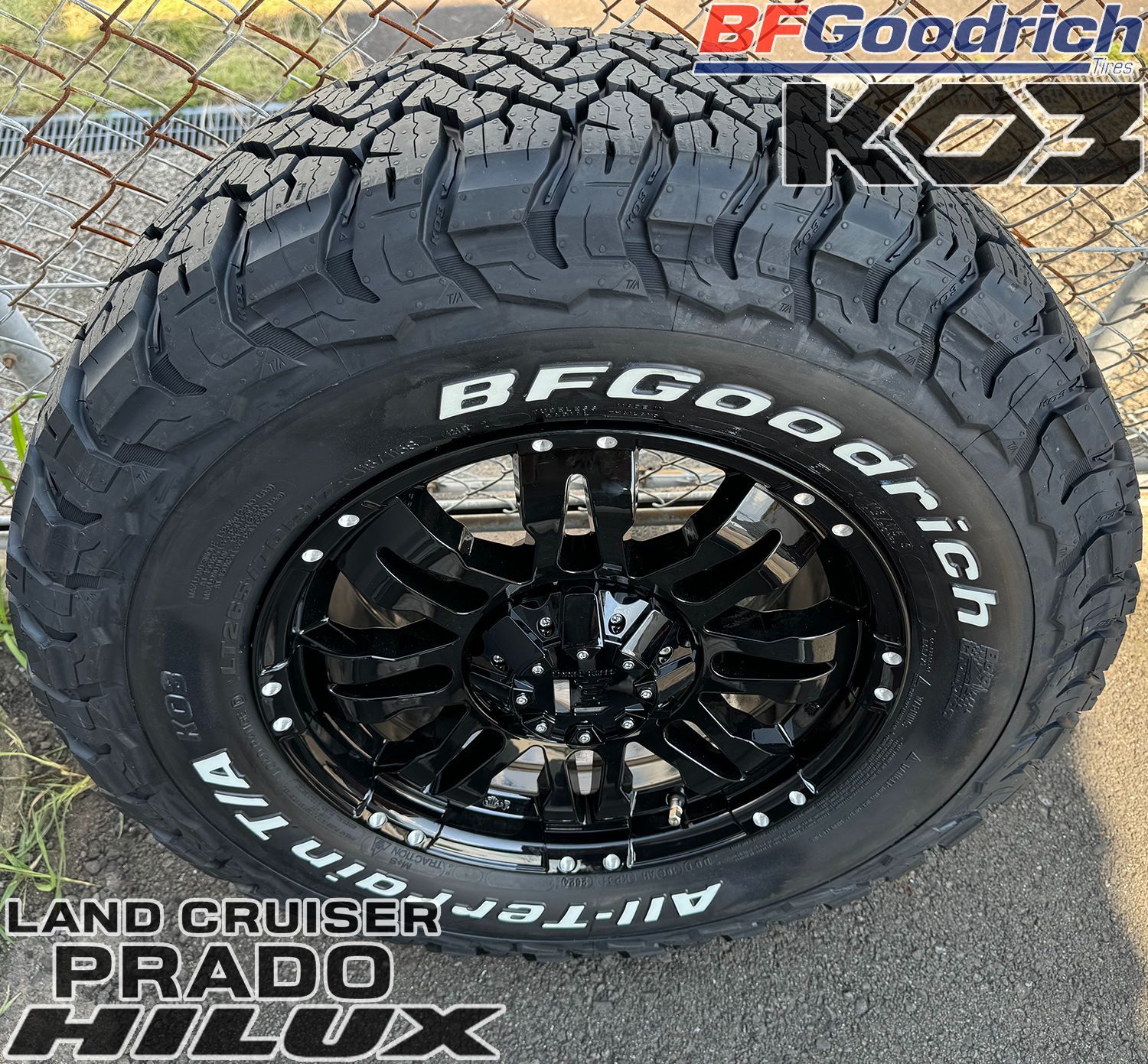 ハイラックス プラド 新品タイヤホイールセット 17インチ Balano BF Goodrich KO3 ホワイトレター 265/70R17  275/70R17 285/70R17