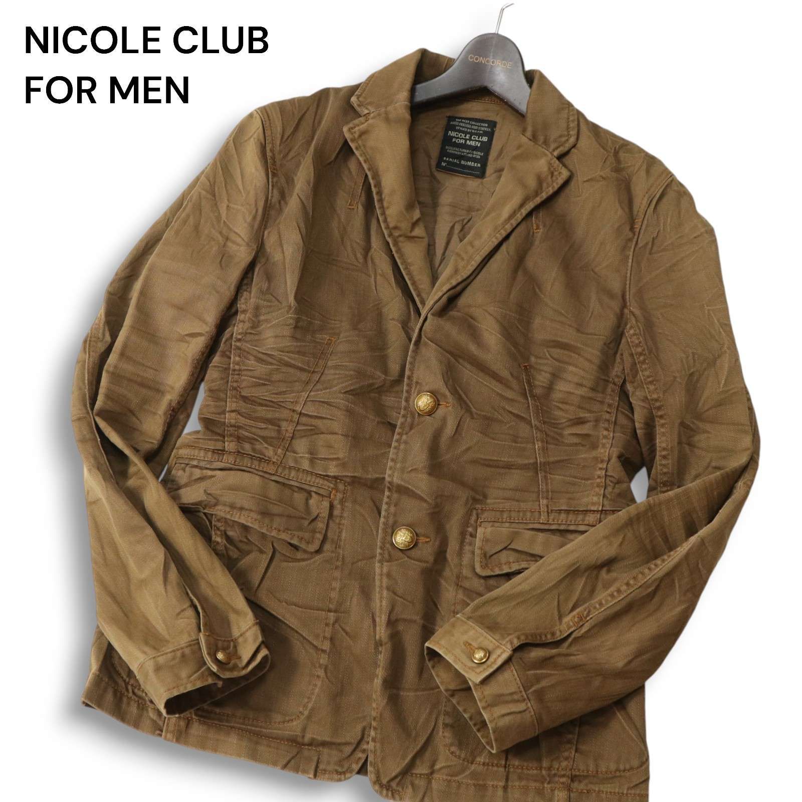 Y2K 00s NICOLE CLUB FOR MEN ニコルクラブ フォーメン 通年 シワ加工 