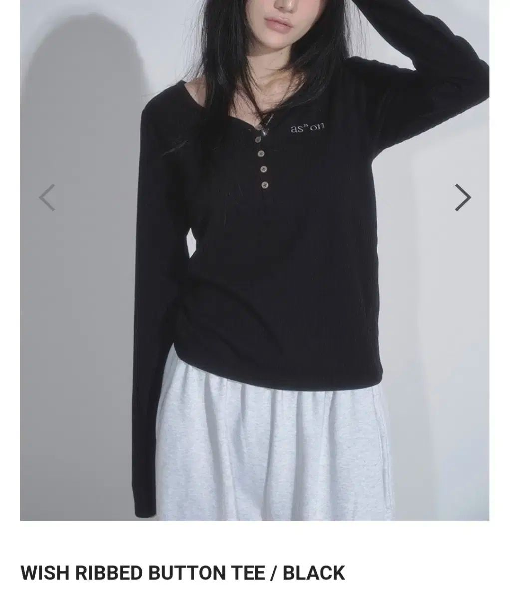 ason アズオン ウィッシュ ボタンティー wish ribbed button tee