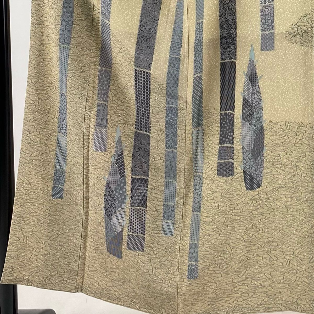 訪問着 身丈153cm 裄丈62.5cm S 袷 川村久太郎 落款 筍 小花 ベージュ