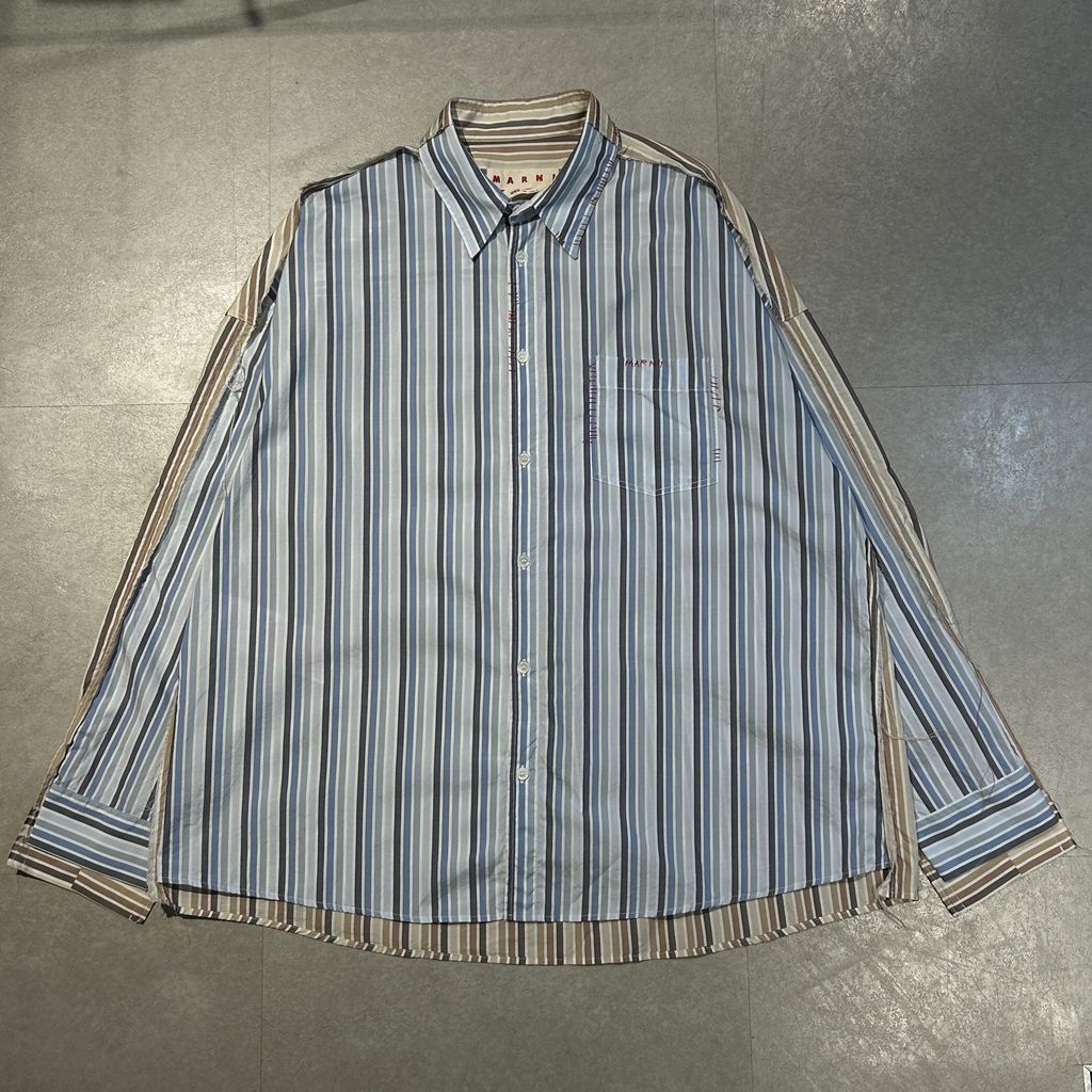 【国内発送 MARNI】マルニ カラーストライプシャツ 楽天市場】MARNI マルニ ストライプ オープンカラーシャツ