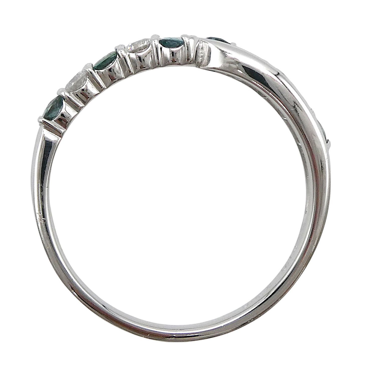 リング K18WG アレキサンドライト0.22ct ダイヤ0.14ct 11号