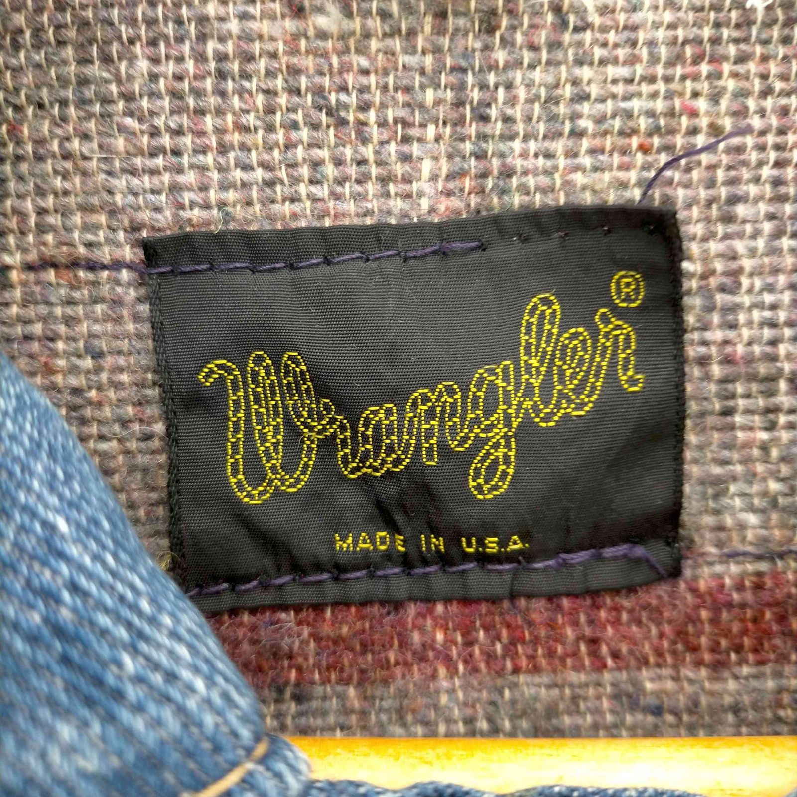 70s80sラングラーデニムジャケット 太文字黒タグ ラングラー Wrangler 72-76年製 太文字黒タグ デニムジャケット
