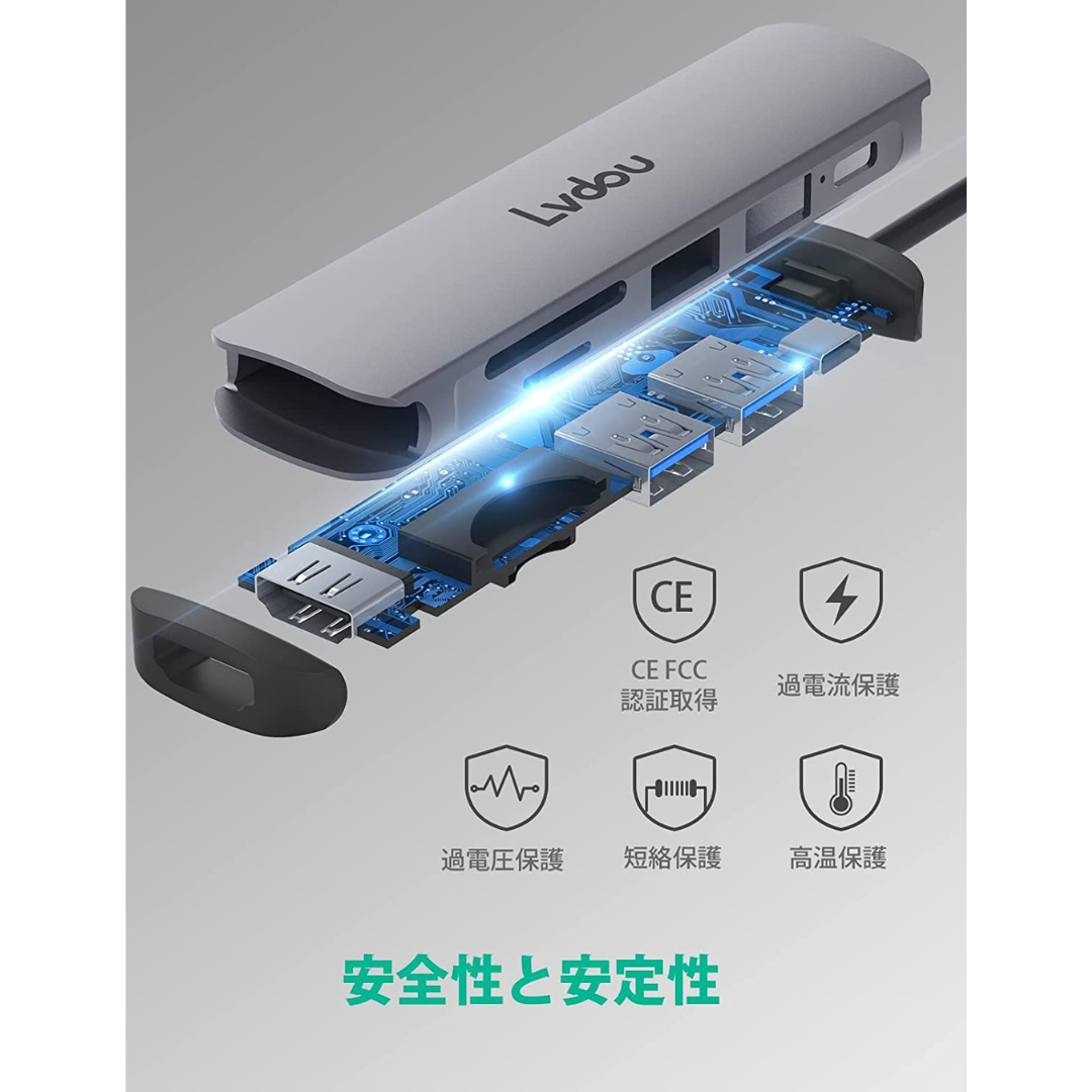 USB C ハブ アダプタ 6-in-1 Lvdou マルチポート USB ハブ Type-C 85W PD充電 4K HDMI Micro SD /  SDカードリーダー USB-C 交換アダプタ Galaxy Book、ノートパソコン、タブレットPC対応 - メルカリShops