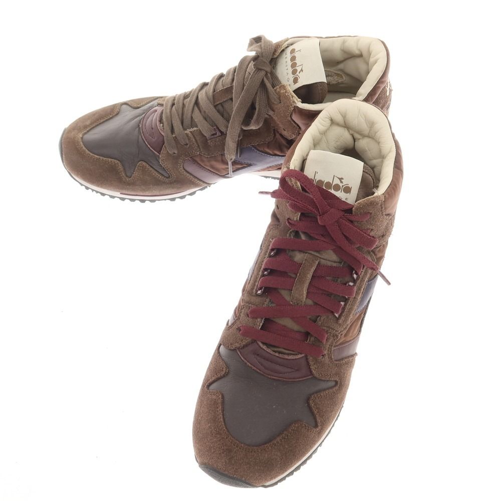【中古】ディアドラ Diadora HERITAGE EXODUS ハイカットスニーカー ブラウンxワインレッド系【サイズ27.5】【メンズ】