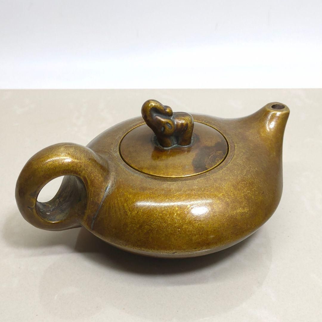 銅器 茶壺 吉象茶壺 墨壺 水滴壺 装飾品 工芸品 置物 - メルカリ