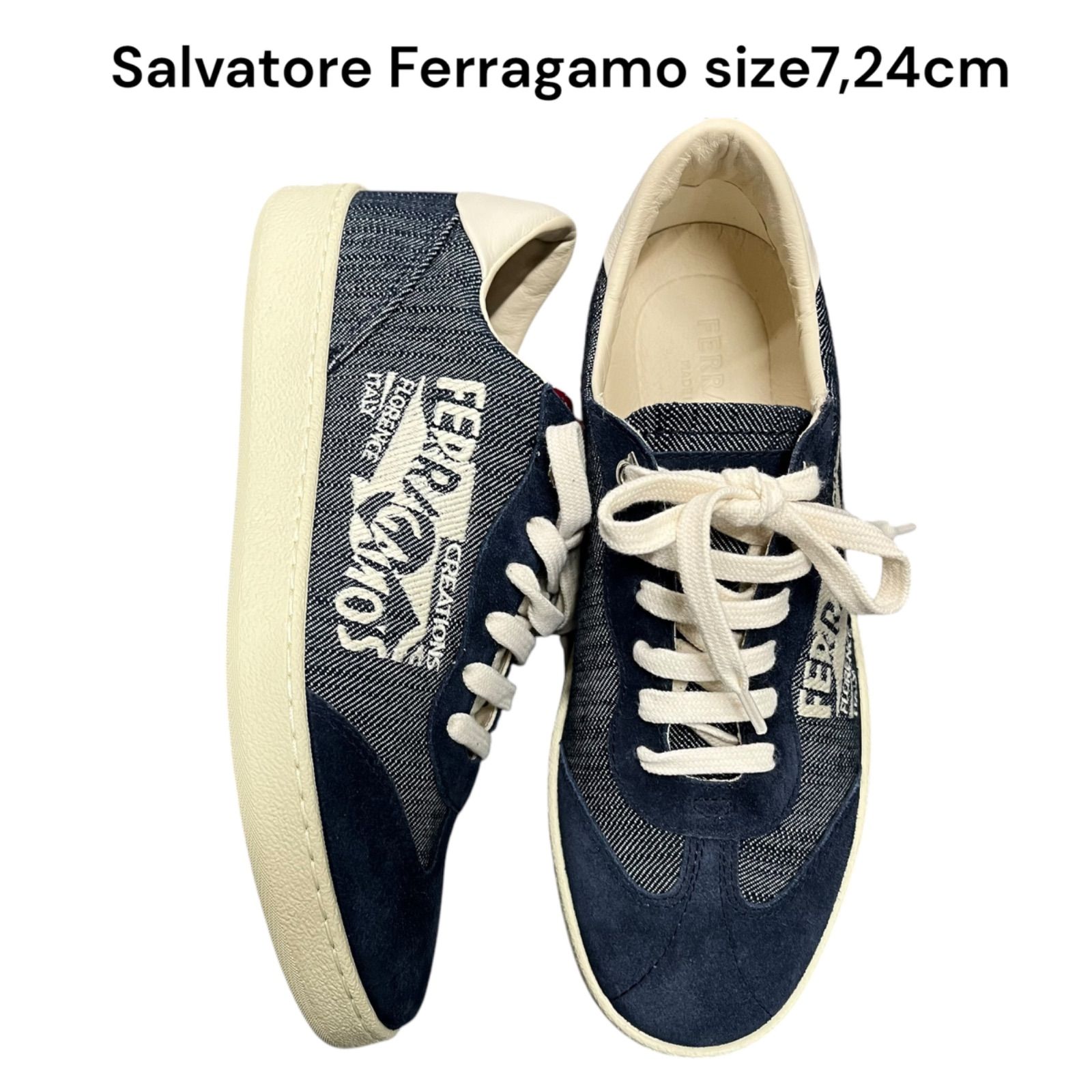● サルヴァトーレフェラガモ Salvatore Ferragamo デニム スニーカー 7 レディース 5D372