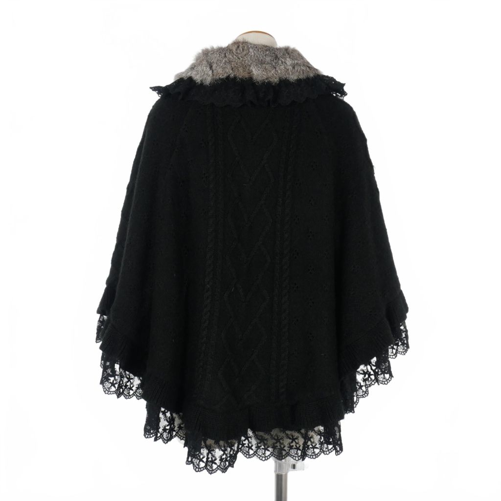 ピンクハウス　ラビットファー　ニットポンチョ ピンクハウス ラビットファー ニットポンチョ