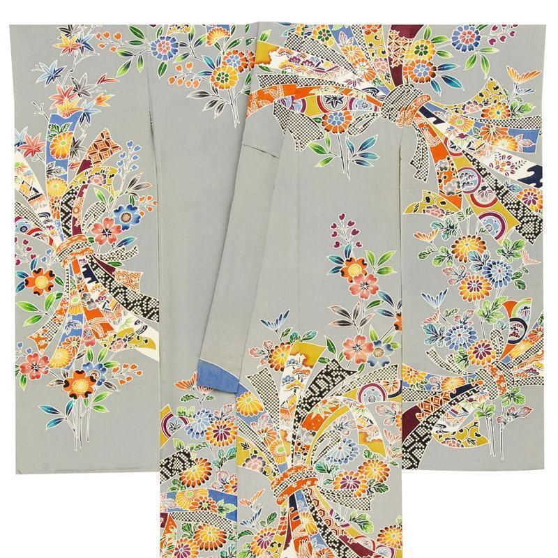 記念感謝祭【仕立無料】京友禅工芸手描き染紅型特撰振袖☆琉球